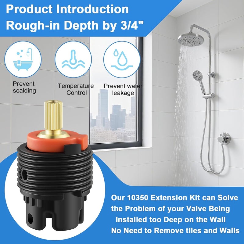 Edifla 10350-NA Extension Deep Rough Kit Compatible with Kohler GP800881, K-8305 and K-28305 Cartridge, Shower Valve Extension Kit Depth by 3/4", for Rite-Temp Shower Valves - Image 5